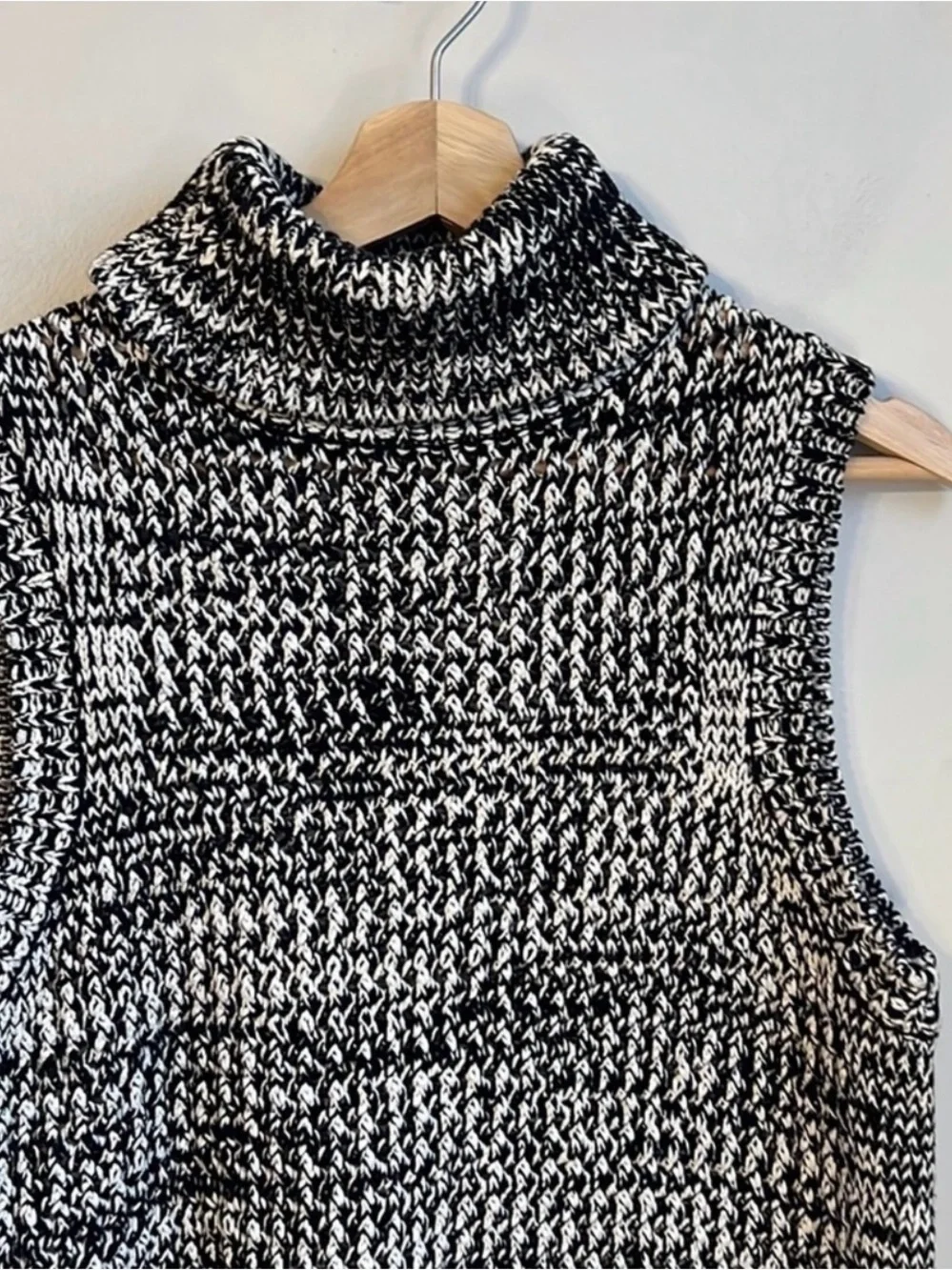 Derek Lam 10 Crosby marled cotton sleeveless turtleneck knit sweater SZ M - Picture 3 of 5